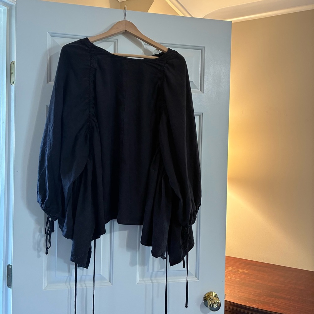 drapey raw silk blouse